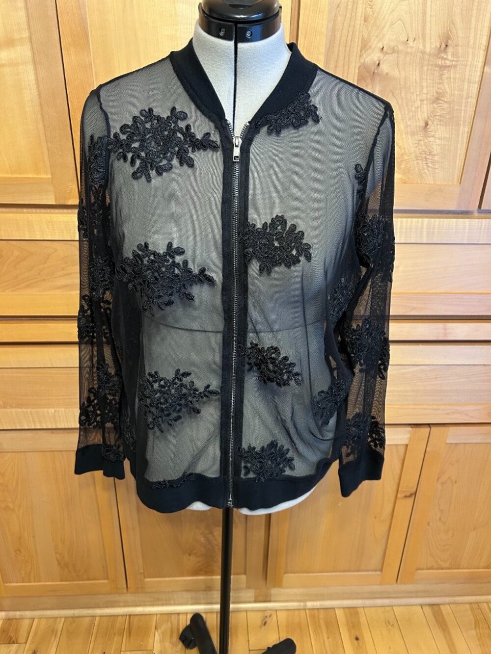 Torrid Mesh Black Bomber Jacket